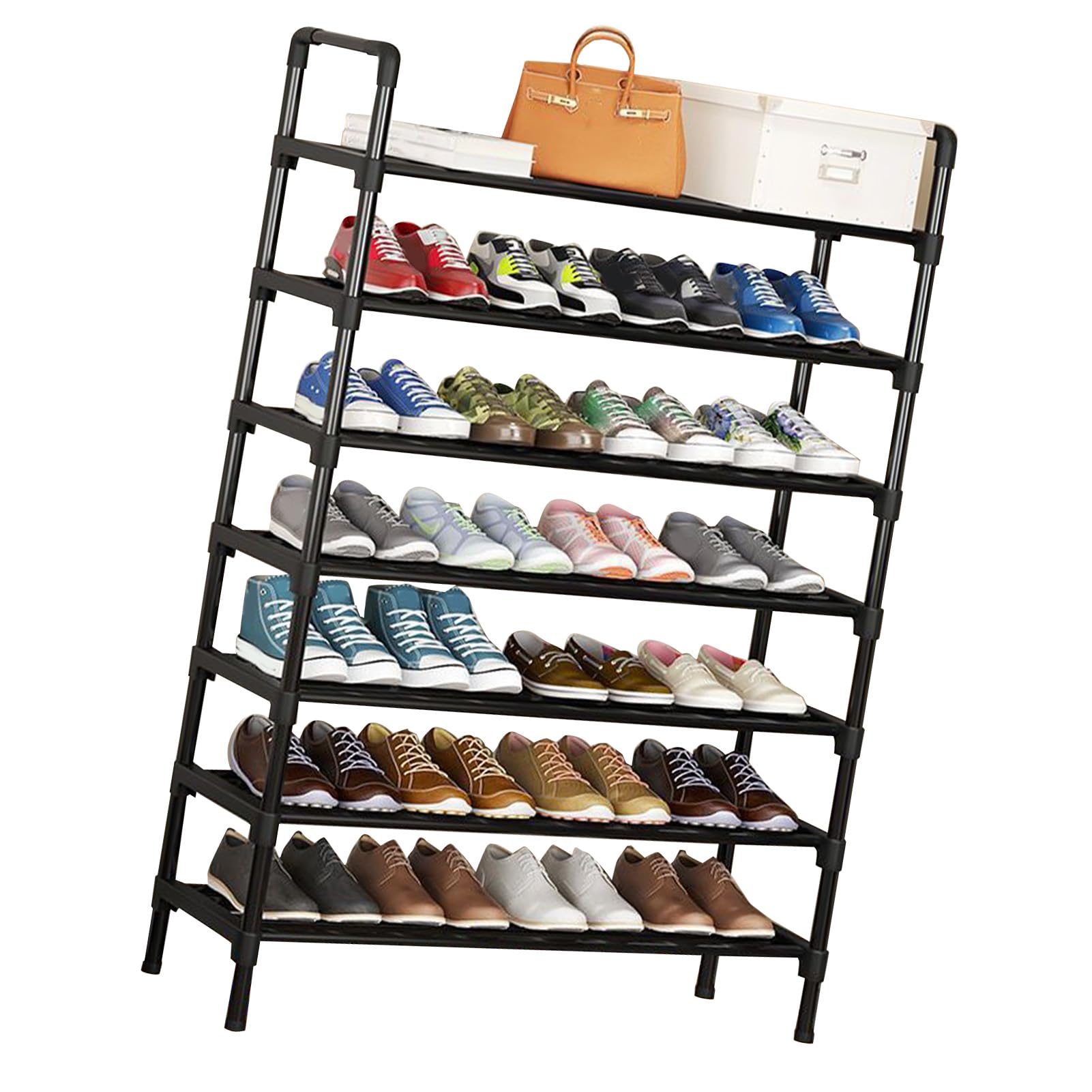 Estante para zapatos negro a prueba de polvo con organizador de 31,5 x 51,2 pulgadas