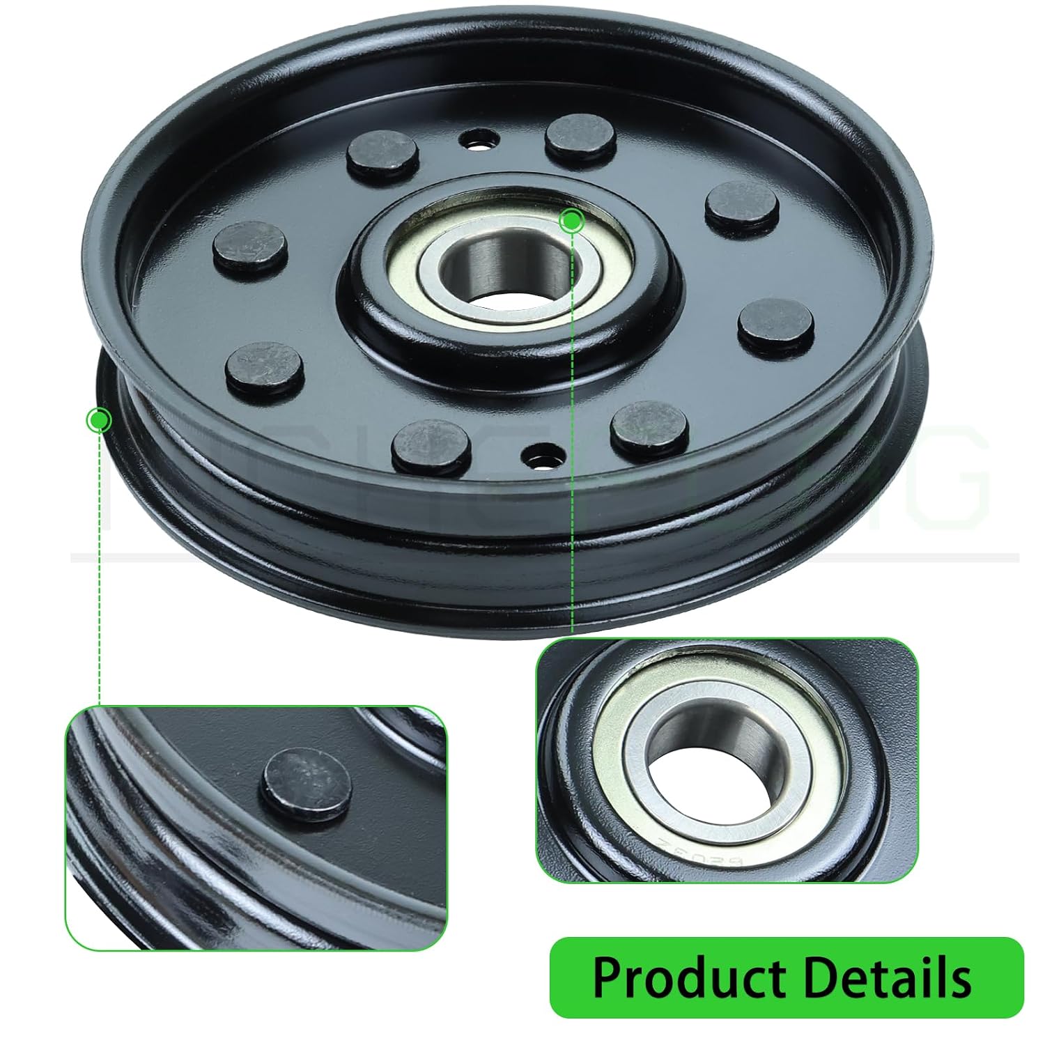 2 Pack AM37249 Idler Pulley Replaces John Deere AM107468 Pulley for John Deere 48 inch X300 STX38 X500 S2554 RX75 LX188 LX178 GX345 GT275 GT245 GT235 F525 345 325 265 214 212 210 185 Mowers