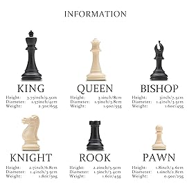 A&A Tournament Chess Set/ 20\'\'x20\'\' Foldable Silicone Chess Board / 3.75\'\' King Height Plastic Quadruple Weighted Classic Staunton Pieces/Storage Bag for 6 Years Old - 2 Players