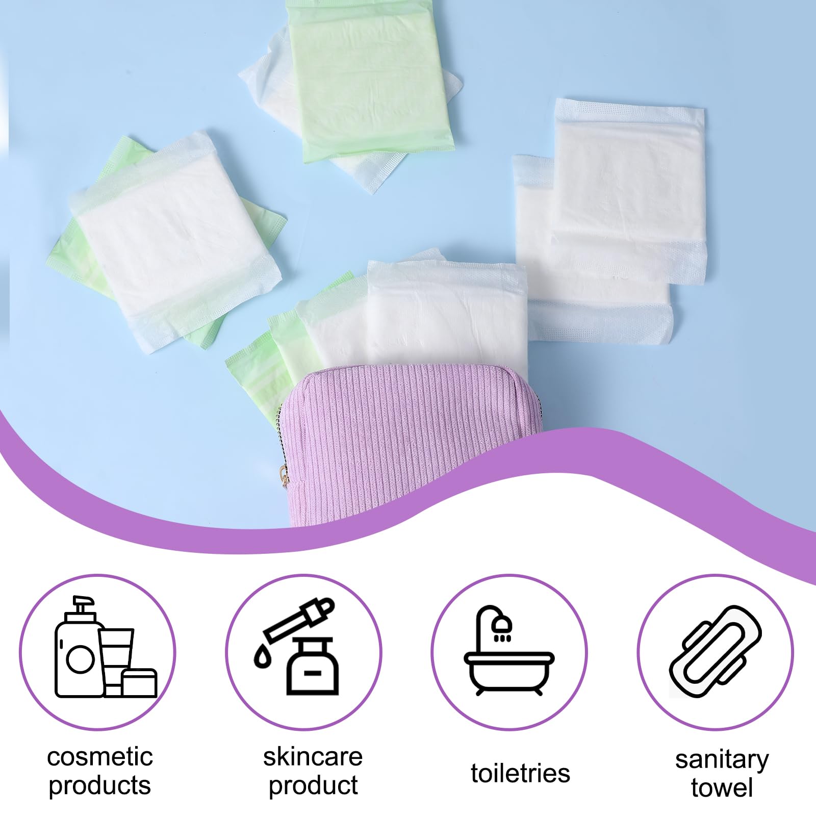 JIEYAO Sztruksowa torba do przechowywania podpasek higienicznych, przenośna torba menstruacyjna dla nastolatek, urocza saszetka menstruacyjna, miękka saszetka na kubeczek menstruacyjny, torba na