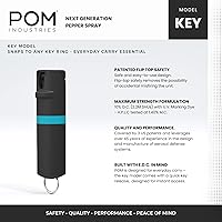 Vista 17 de POM Premium Pepper Spray Keychain, Quick Release Access Flip Top Safety, Police Grade OC Formula with UV Marking Dye, 25 Precision Bursts, 10 Foot