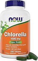 Vista 1 de Now Chlorella Tablets, 1000 mg, 200 tabletas - Microalgas de primera calidad sin OMG - Suplemento superalimenticio verde