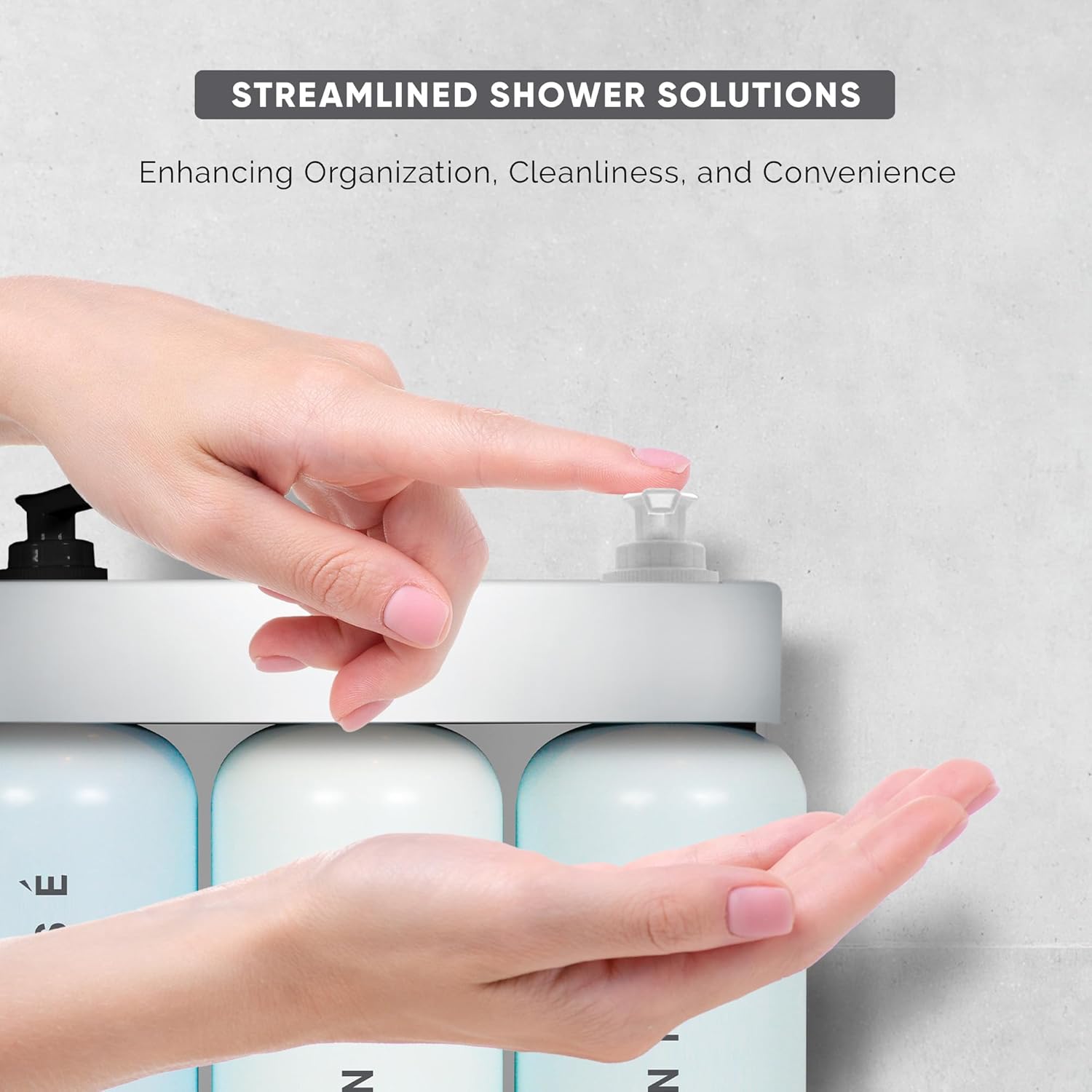 Acquavera Silver Triple Bracket with Infuse White Tea and Coconut Shampoo, Conditioner and Body Wash