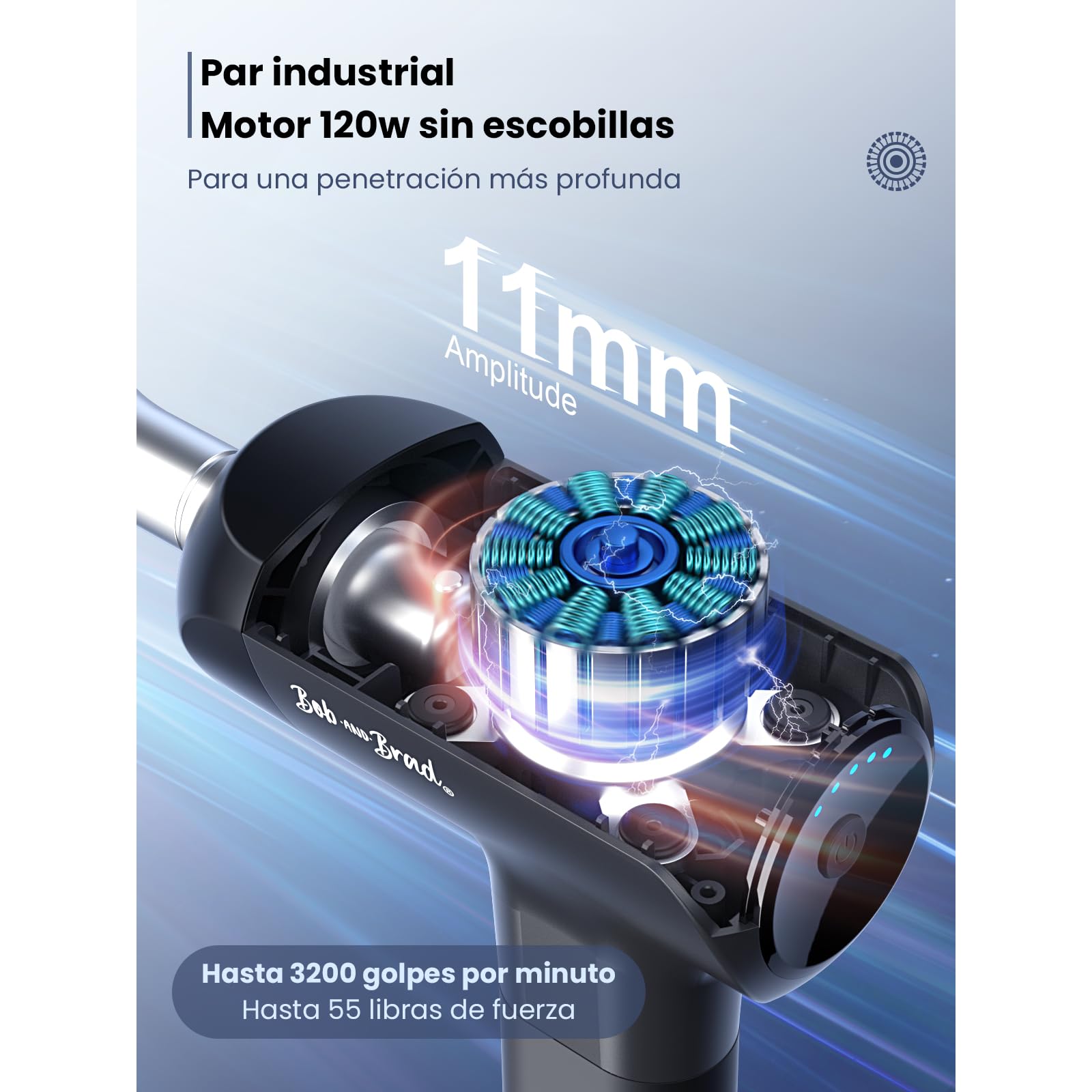 Pistola de Masaje Muscular, Bob and Brad X6 Pro Massage Gun con cabezal metálico Profesional Masajeador de Músculos de Tejido Profundo, Pistola Masajeador para Relajación de Masaje Muscular