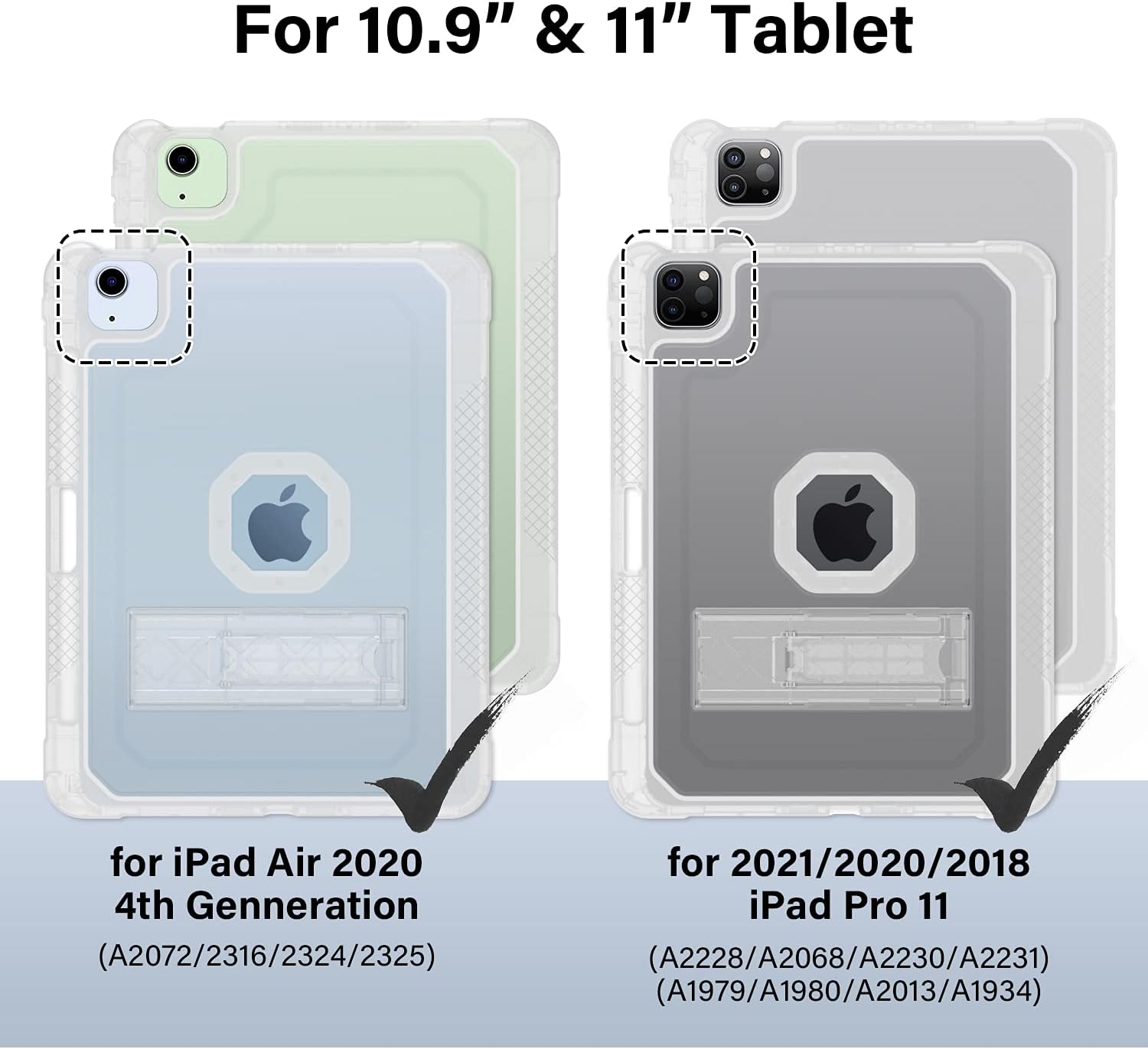 Zonefoker Ipad Air 第4世代ケース Ipad Air 4ケース Ipad 10 9インチ Ipad Pro 11 21 18用 鉛筆ホルダー スタンド付き クリアで丈夫なスリムipadカバー ティーンズ レディース メンズ クリア B08p1mkzs3 D7p タブレットケース カラー 透明