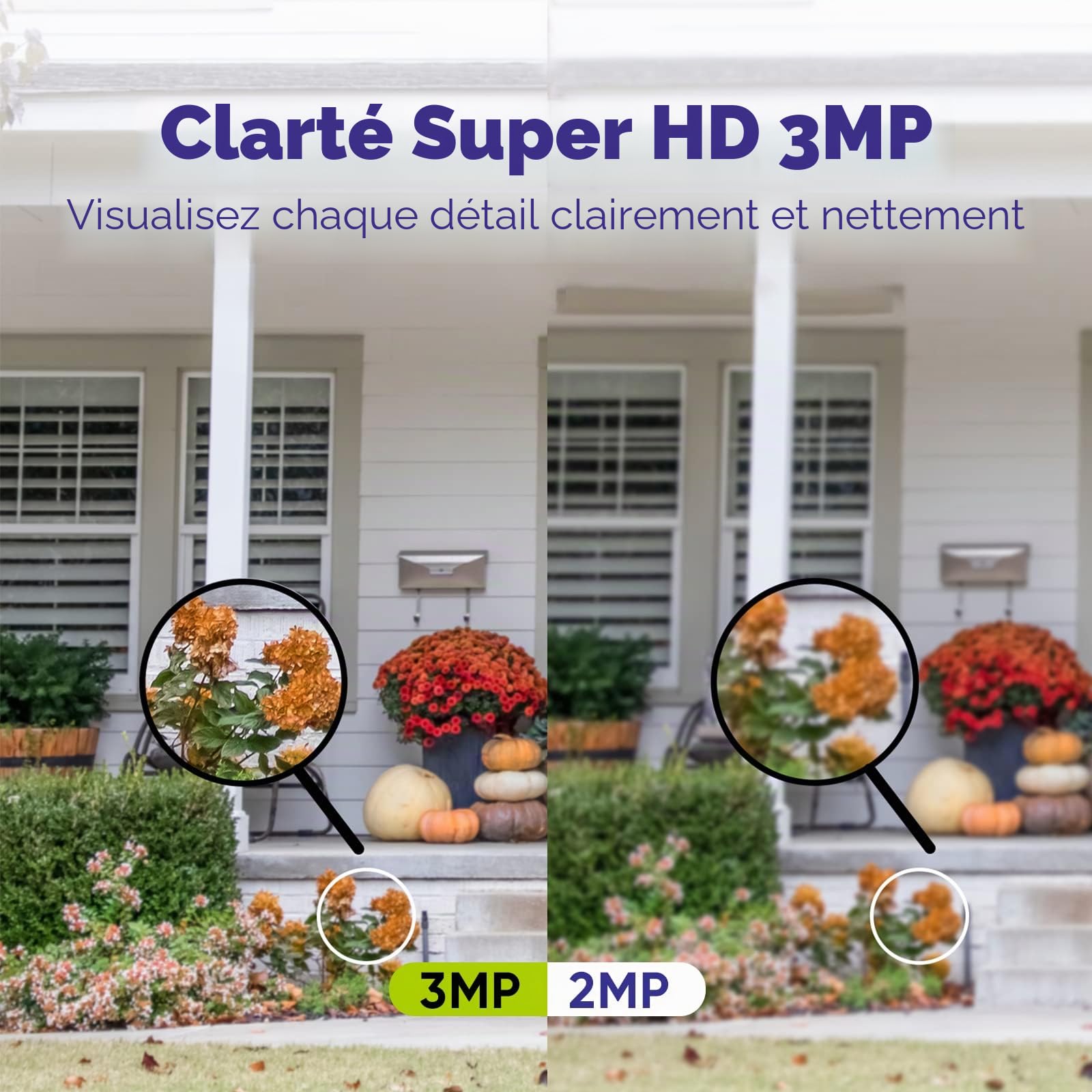 SANNCE 8CH PoE Kit Caméra de Surveillance Extérieure, 4K 8CH NVR Enregistreur avec 1To et 4X 3MP IP PoE Caméra de Vidéosurveillance, Détection de Personne/Mouvement, Vision Nocturne 30m avec Audio