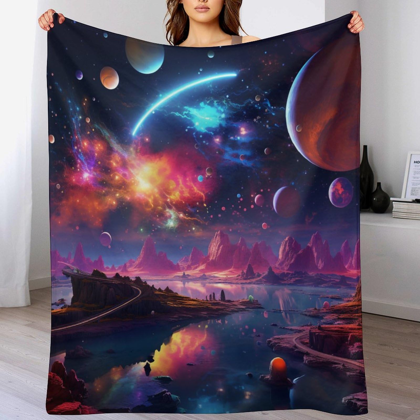 Couverture polaire douce univers coloré pour le bien-être de bébé