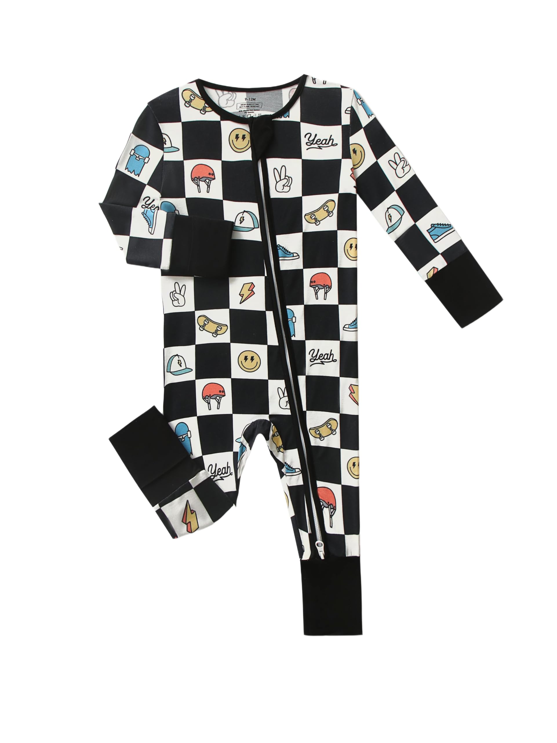 2-Way Zipper Baby Romper – Ultra-Soft Bamboo, Easy Diaper Changes, Sizes 1M–3Y