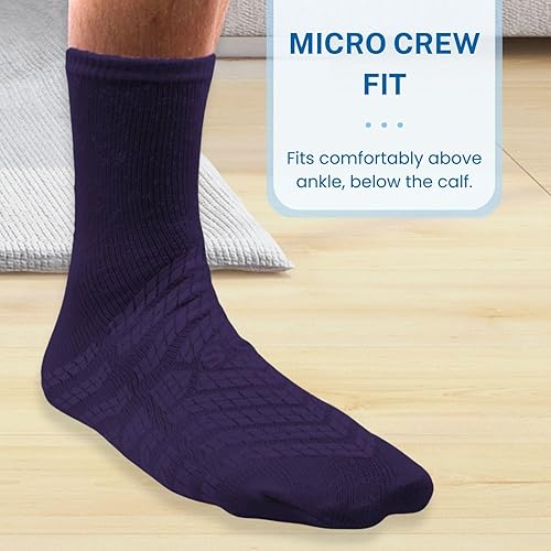 Vista 24 de HCS - Calcetines de hospital antideslizantes con empuñaduras para mujeres y hombres (6 pares), calcetines antideslizantes de banda de rodadura 360