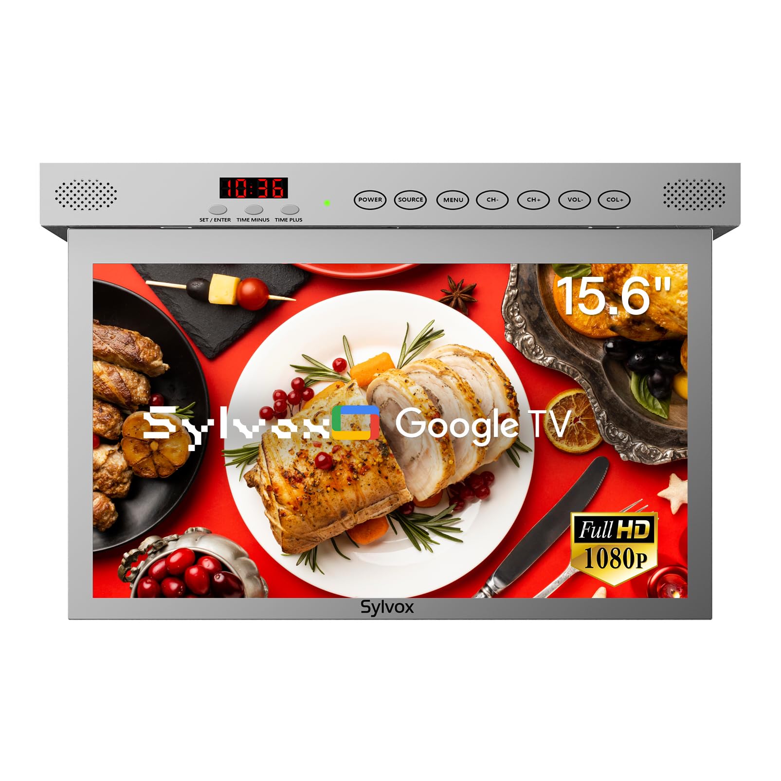 scaffalatore tv tilte 15 pollici google smart silver