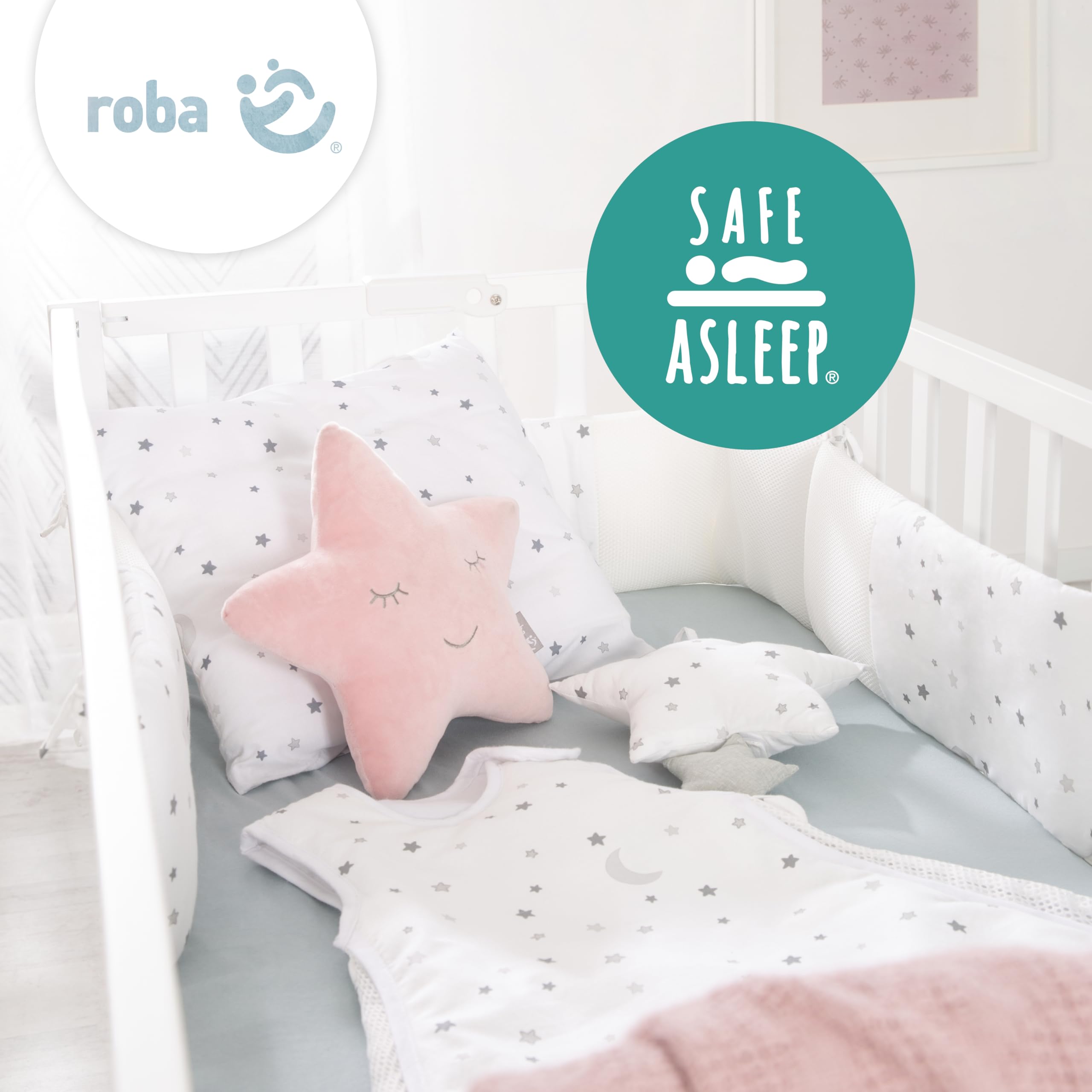 roba Kindermatratze 90 x 200 cm safe asleep® Comfort Air Roll Matratze für Kinderbetten mit Jacquard Bezug