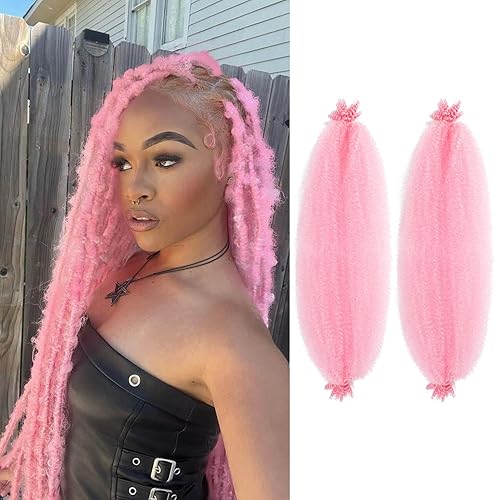 Vista 74 de Cabello afro trenzado elástico color marrón claro de 16 pulgadas, paquete de 3 T27, cabello afro preesponjado y trenzado elástico, cabello afro