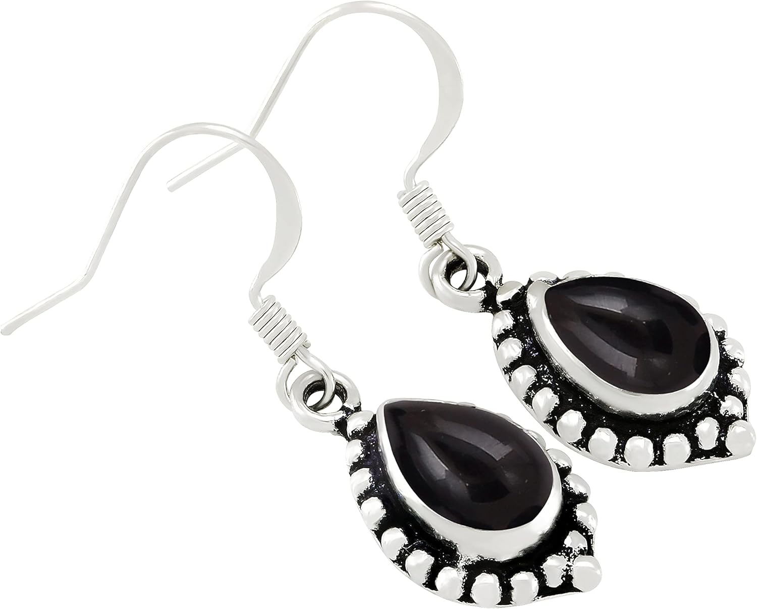 Natural Moonstone Lapis Labradorite Dangle Earrings 7x10mm Pear Gemstones 925 Silver Overlay handmade Dangle Earrings for Women - Image 2