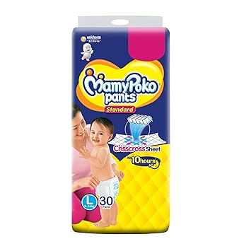 MamyPoko Pants Standard Diaper - Large size (Pack of 30),Clear