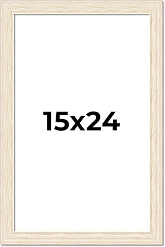 Vista 99 de Marco de fotos blanco de madera real de 19 x 19 pulgadas de ancho de 1.5 pulgadas Profundidad interior de 0.5 pulgadas Marco de fotos envejecido