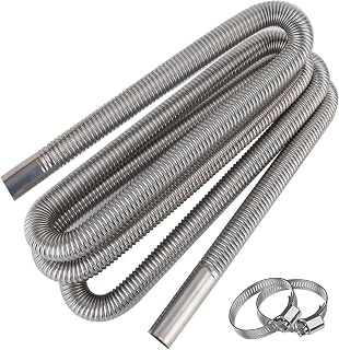 Abgasschlauch für Stromerzeuger, Cakapapo 300CM Auto Edelstahl Abgasrohr, mit Zwei Edelstahlklammern für Diesel Heizung