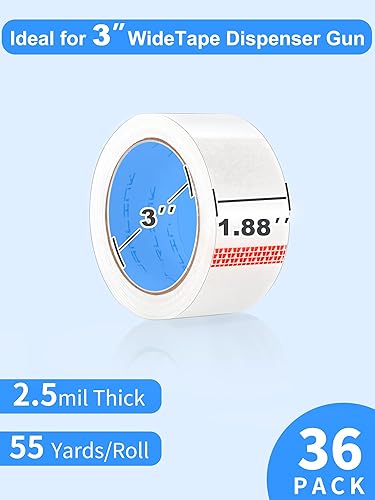 Miniatura 10 de JARLINK Cinta de embalaje transparente (18 rollos), cinta de embalaje resistente para embalaje de envío, sellado en movimiento, 1.88 pulgadas de