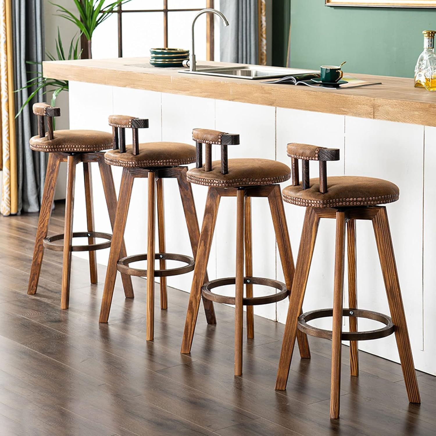 Carbonize Solid Wood Chair Company 人間工学に基づいた背もたれ、リングフットレスト、滑り止めマット
