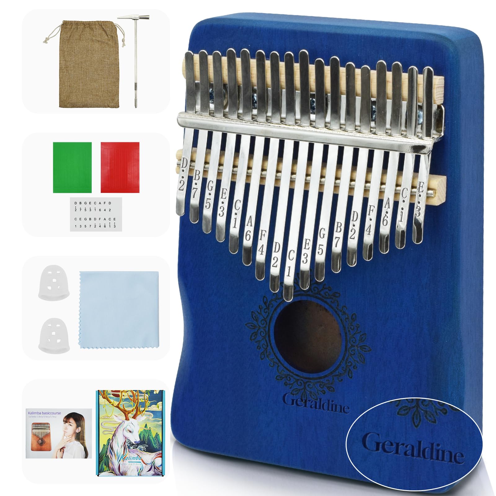 Kalimba Thumb Piano 17 Key,Mbira Instrument,Musical Gift for Kids &amp; Adults