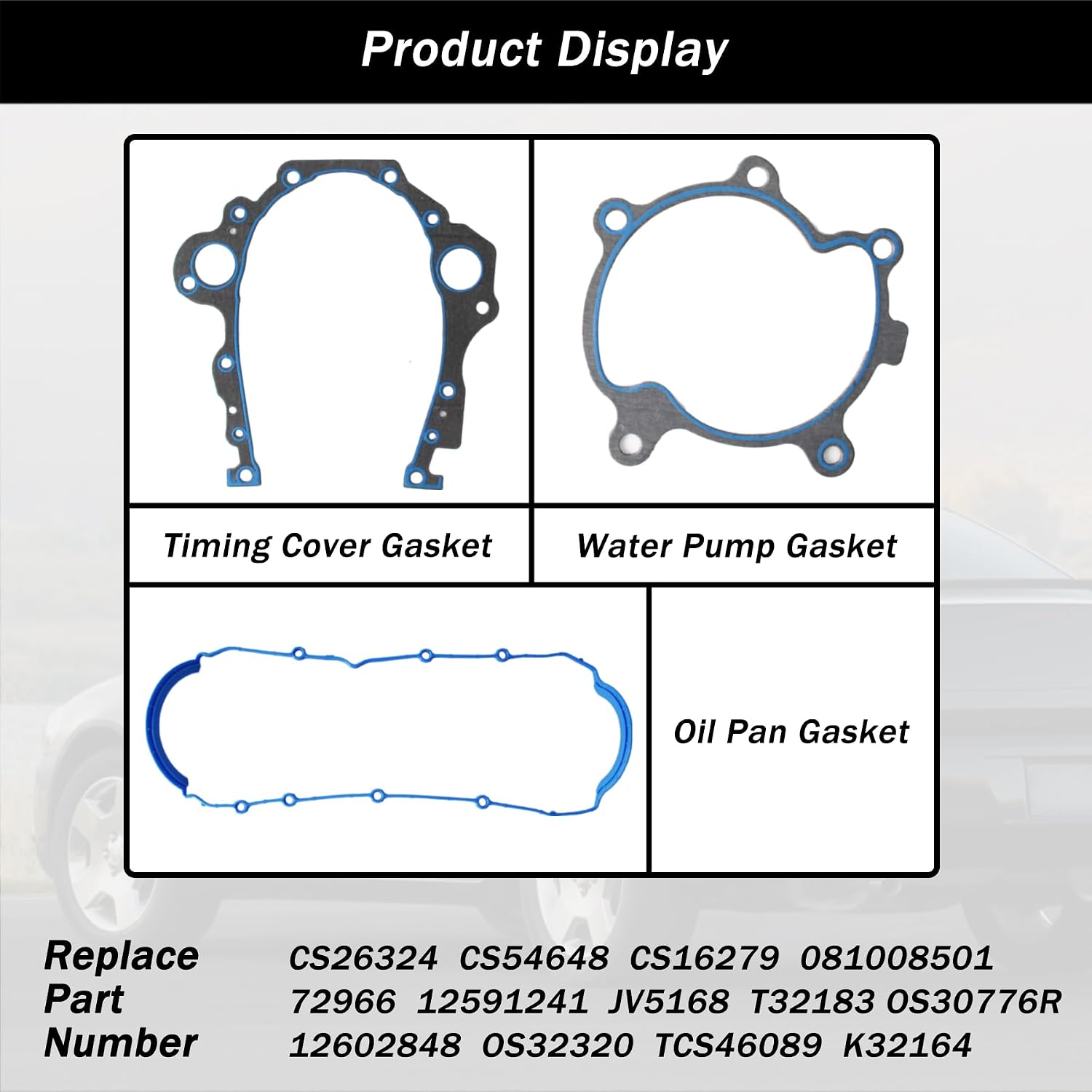 AUCERAMIC CS26324 Lower Gasket Set Fit 2006-2011 for Chevrolet Impala Malibu Buick Lucerne Saturn Pontiac 2006-2007 for Buick Terraza 3.5L 3.9L OHV