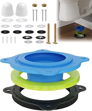 Elastic Wax Ring Toilet Seal, No Mess Gasket Replacement Repair Kit Install