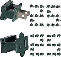 Vista 10 de SPT-1 Vampire Plugs 20 piezas Negro – Enchufe deslizante hembra y macho, enchufe eléctrico de repuesto para luces de decoración de Navidad