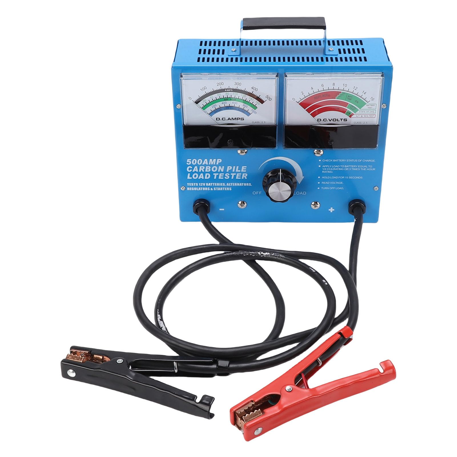 Probador de carga de batería HaloVerde 500A 1000 CCA, probador de alternador de carga automotriz para baterías de 0-15 V, para automóviles, carros y motocicletas
