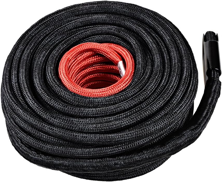 85ft x 3/8 inch Synthetic Winch Line Rope 20500LBs and Heat Rock Guard Compatible for ATV UTV RV Truck KFI Marine Boat