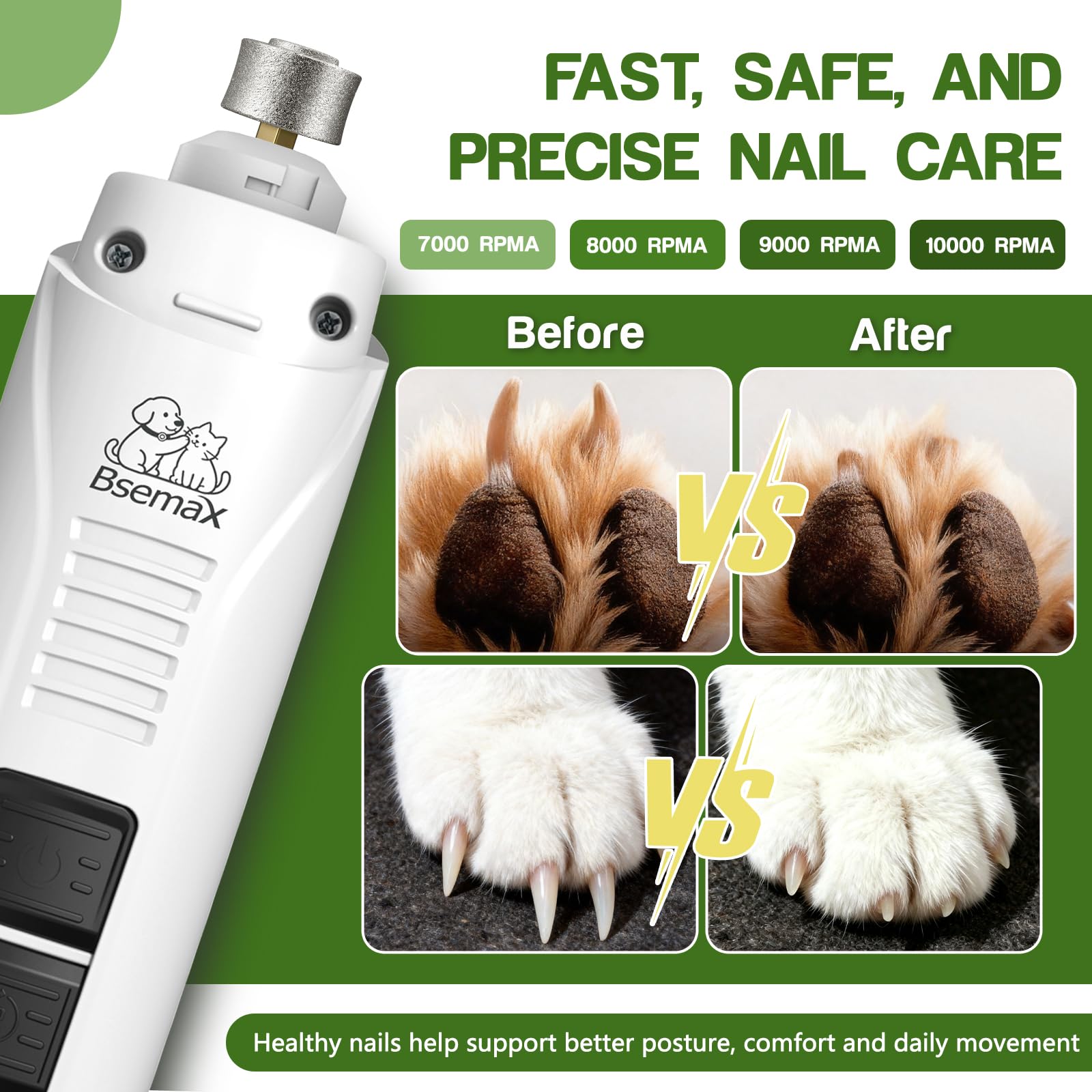 Rechargeable Dog Nail Grinder - Quiet & Safe -2 Rechargeable Dog Nail Grinder - Quiet & Safe -2