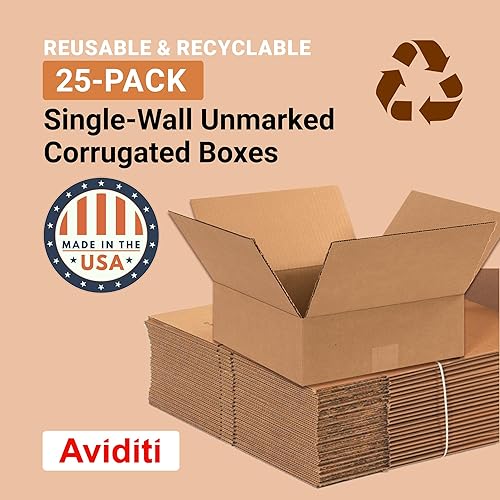 Miniatura 3 de Aviditi Cajas de cartón corrugado reciclables, 12.0in de largo x 12.0in de ancho x 4.0in de alto, marrónKraft, embalaje ecológico y solución de