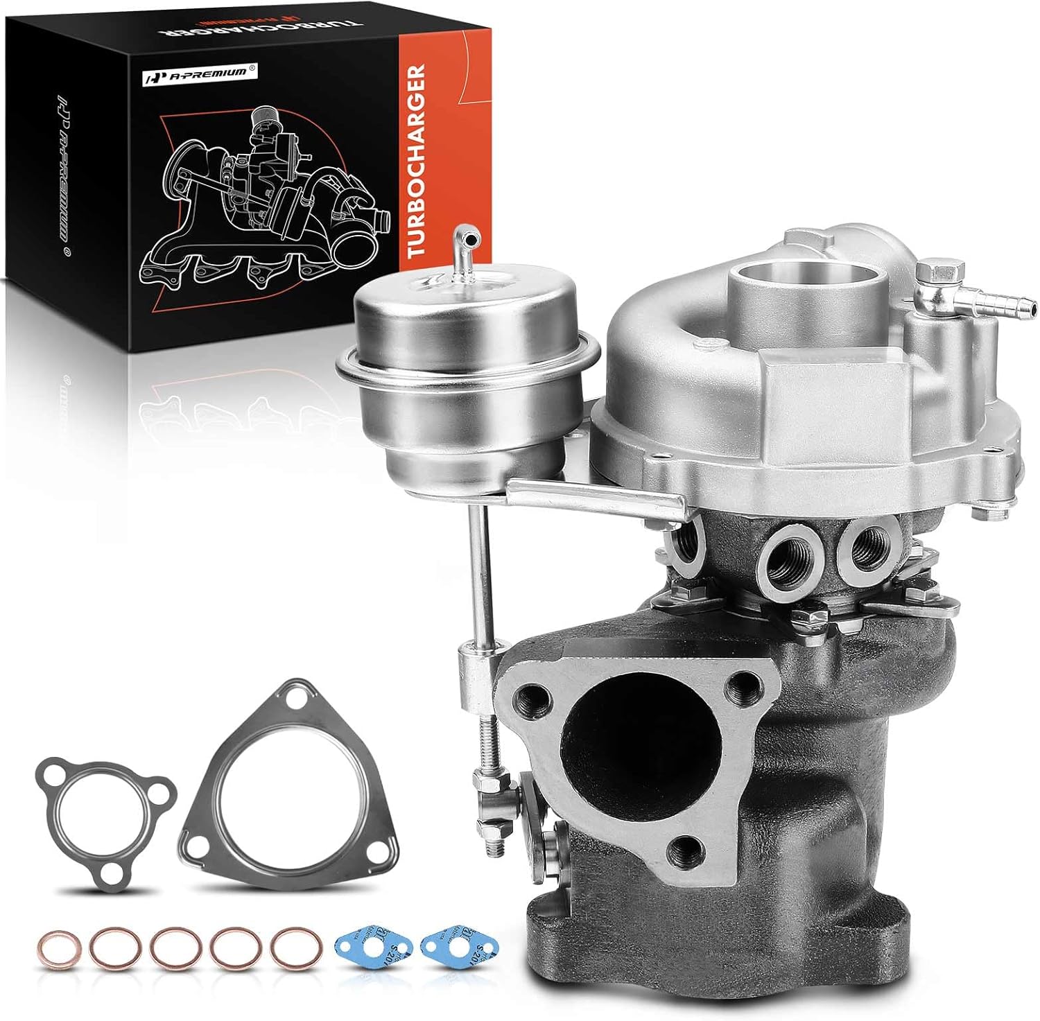 A-Premium K04-015 Complete Turbo Turbocharger Kit, with Wastegate Actuator & Gasket, Compatible with Volkswagen Passat 1998-2003 & Audi A4 1997-2004, A4 Quattro 1998-2004, 1.8L