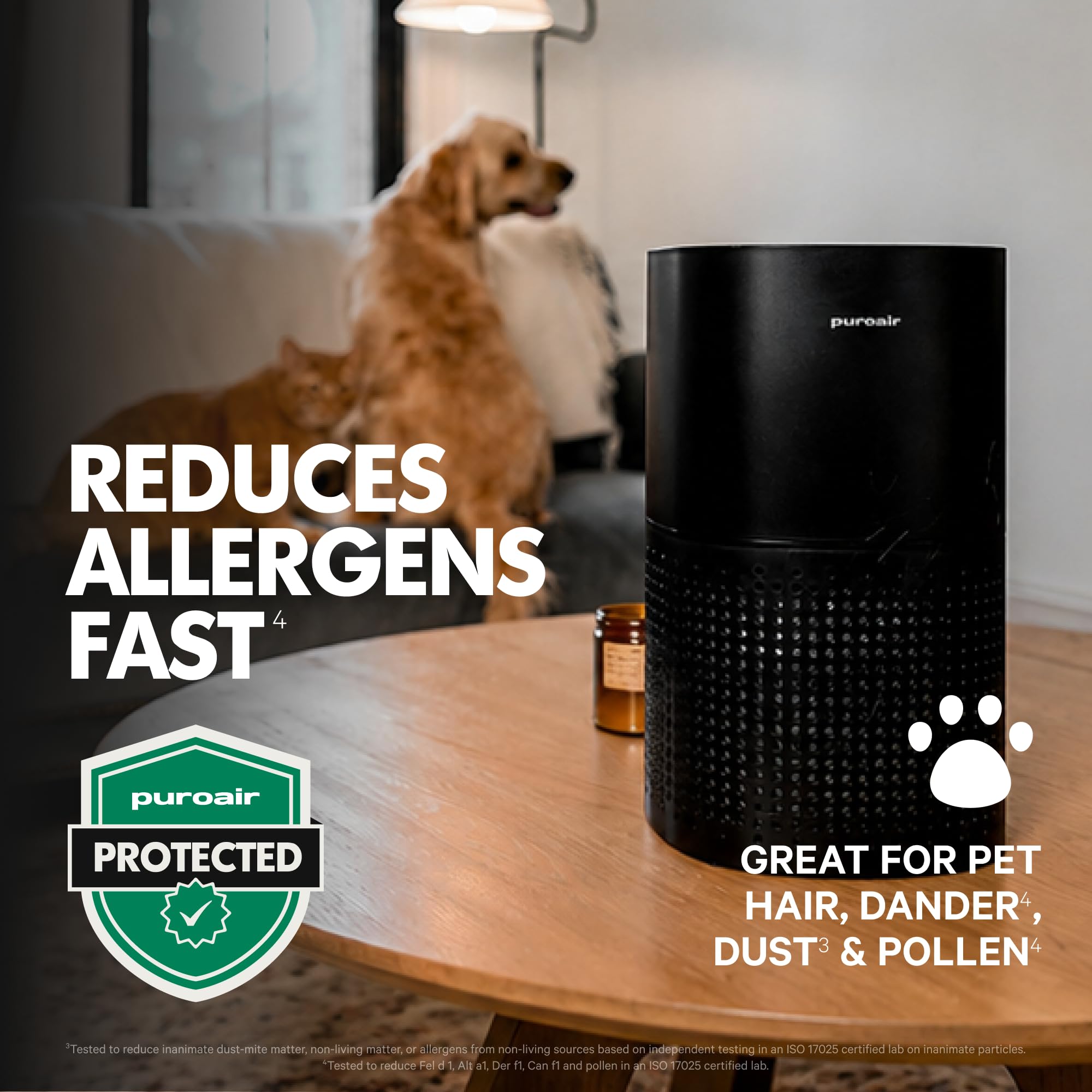 PuroAir HEPA 14 purificatore d'aria domestico, copre 1,115 m², purificatore d'aria per allergie, filtra fino al 99,99% di fumo, polline, polvere e inquinanti comuni (2 pezzi)