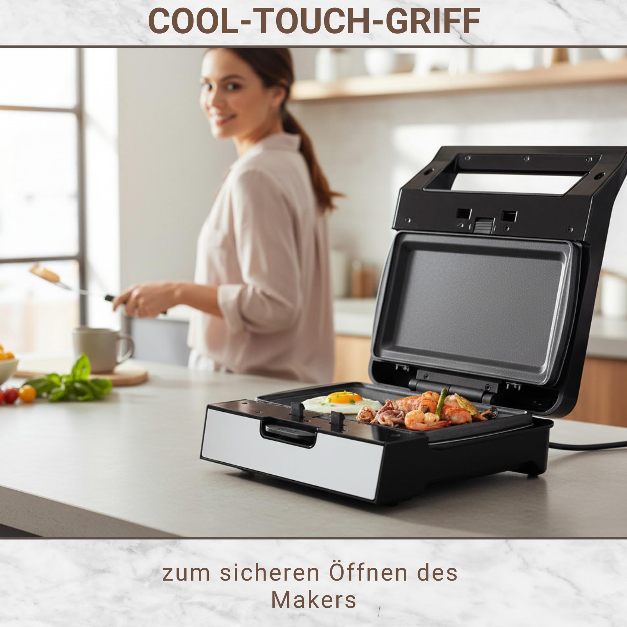 Syntrox Teppanyaki Grill Edelstahl Antihaftbeschichtet Multifunktionsgerät mit Wechselplatten