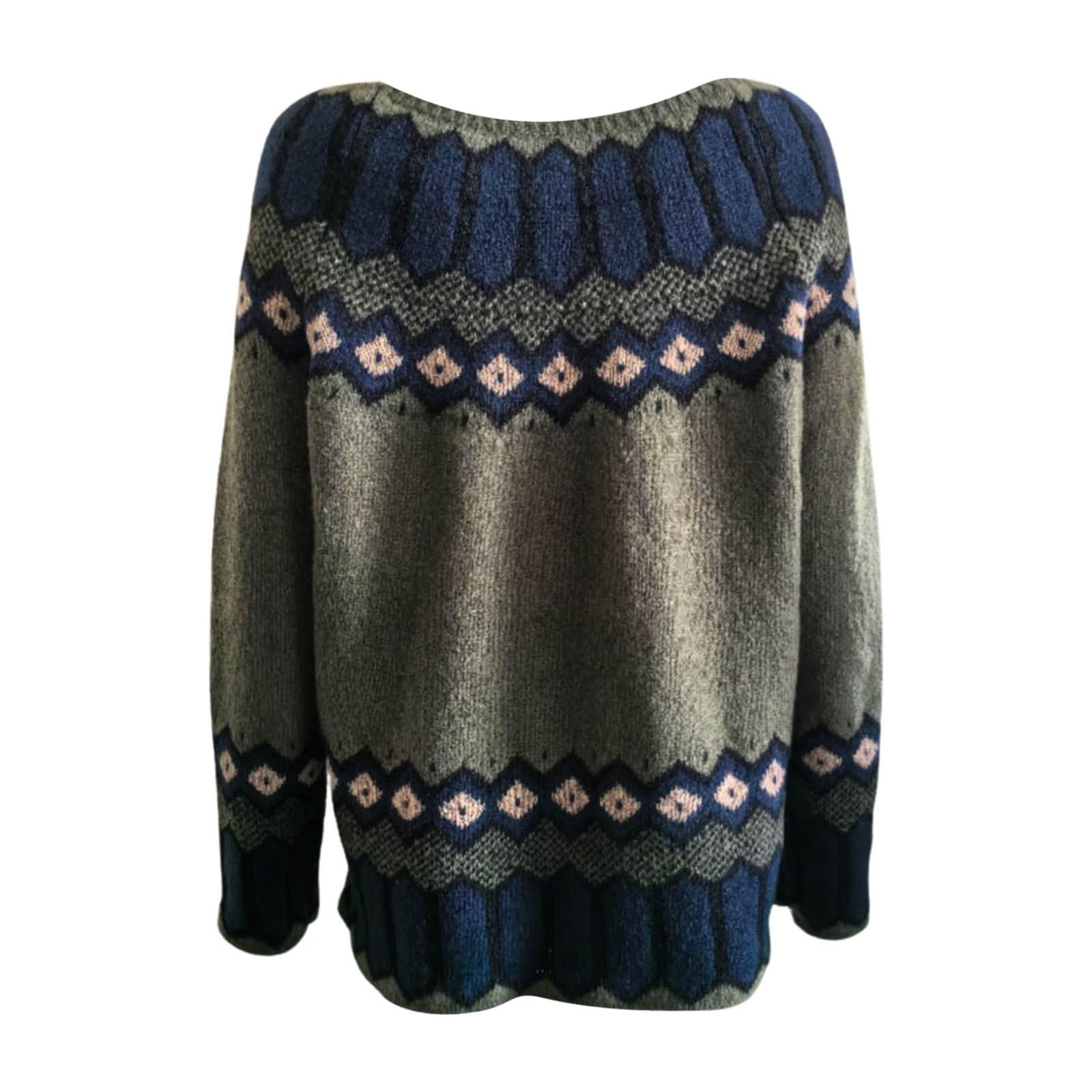 Fair Isle - Maglioni carini per le vacanze, maglioni da donna brutti per l'autunno e l'inverno, a maniche lunghe, lavorato a maglia, top da sci vintage, maglione grosso, maglioni morbidi, tinta unita