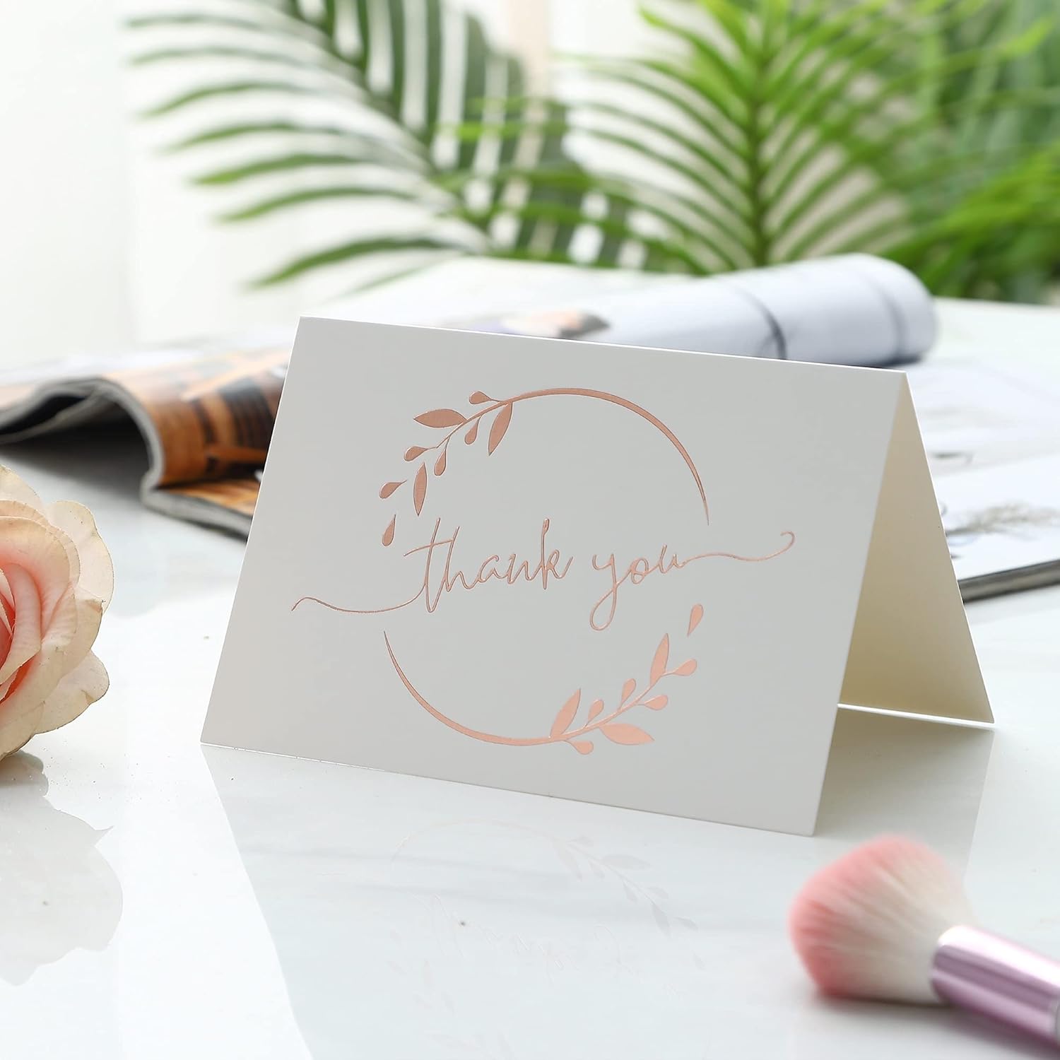 Winoo Design Heavy Duty Thank You Cards with Envelopes - 36 PK - Gold Thank You Notes 4x6 Inches Baby Shower Cards Wedding Small Business Graduation Funeral Bridal Shower (Rose Gold) - Image 5