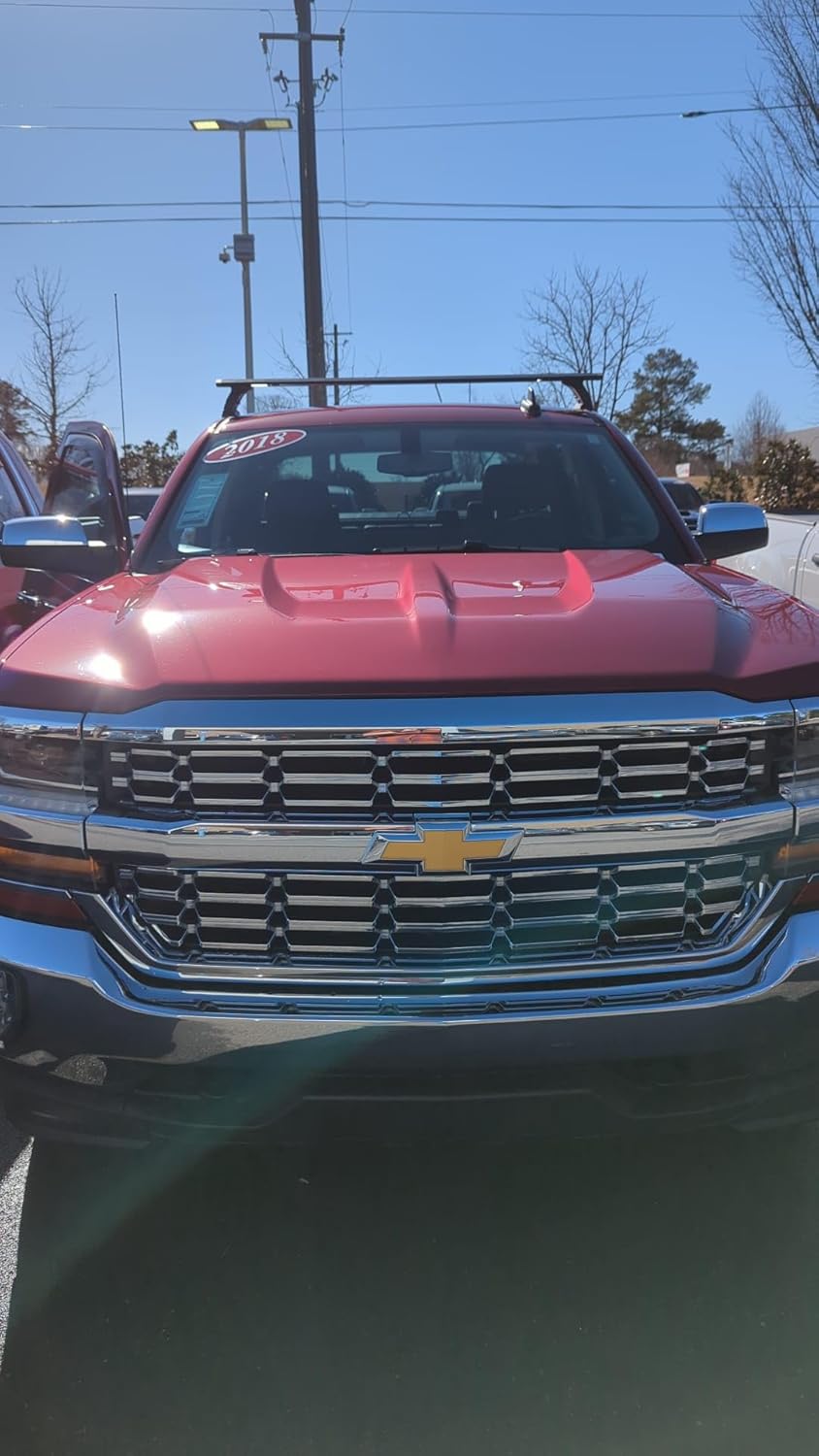 Roof Rack Cross Bars for Chevy Chevrolet Silverado 1500 Fits 3rdGen (2014–18) 4thGen (2019–2025) Bare Roof Clamp-On 330 lbs Capacity Aluminum T-Slot Bars Lockable Heavy-Duty No-Drilling (Black)