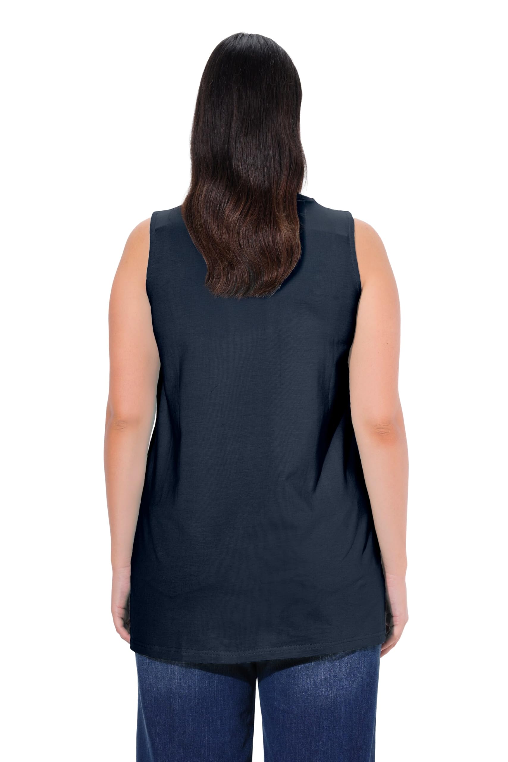 Ulla Popken Femme Grandes Tailles Top Long, Classic, Encolure carrée 807310