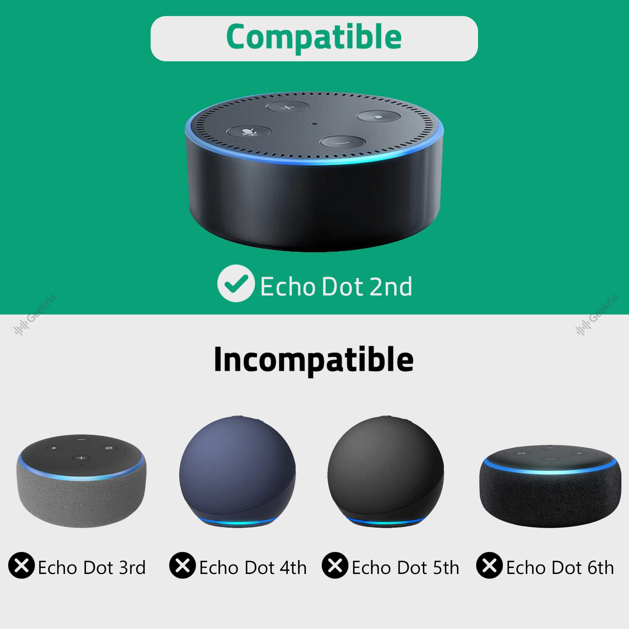 Lot of 2 Amazon Echo Dot 2nd Generation White Smart Speaker Parts Repair AS- IS
