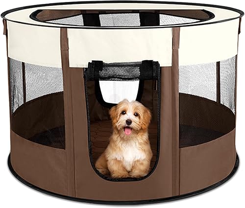 Corralito portátil para mascotas con tapete suave, corralito interior para perros y casa para perros, tiendas de campaña plegables al aire libre