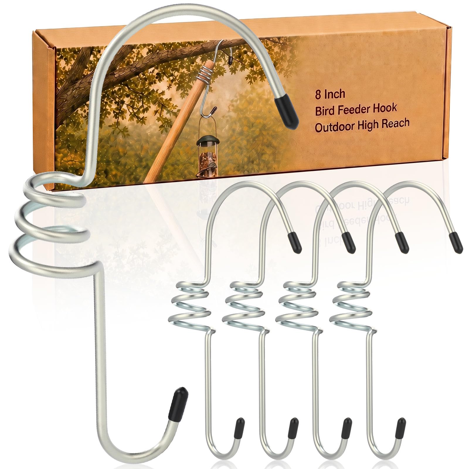 Hicarer 4 Pack 8 Inch Bird Feeder Hook for Outdoor