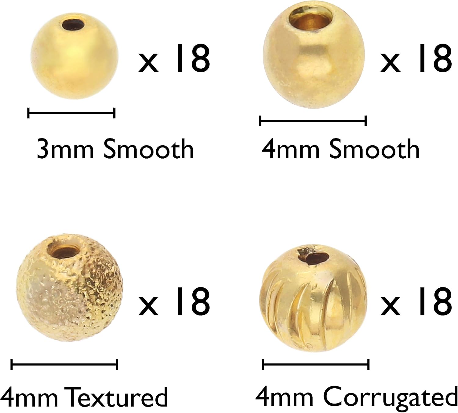 The Beadsmith Basic Elements Memory Wire Endcaps Designed Used to Finish Your Professional DIY Jewelry Project, Assorted Sized, Gold Color