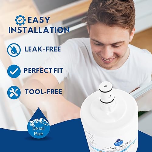 Miniatura 6 de Paquete de 3 filtros de agua de repuesto para refrigerador Whirlpool ED25UEXHW01, compatible con Whirlpool 8171413, 8171414 cartucho de filtro de