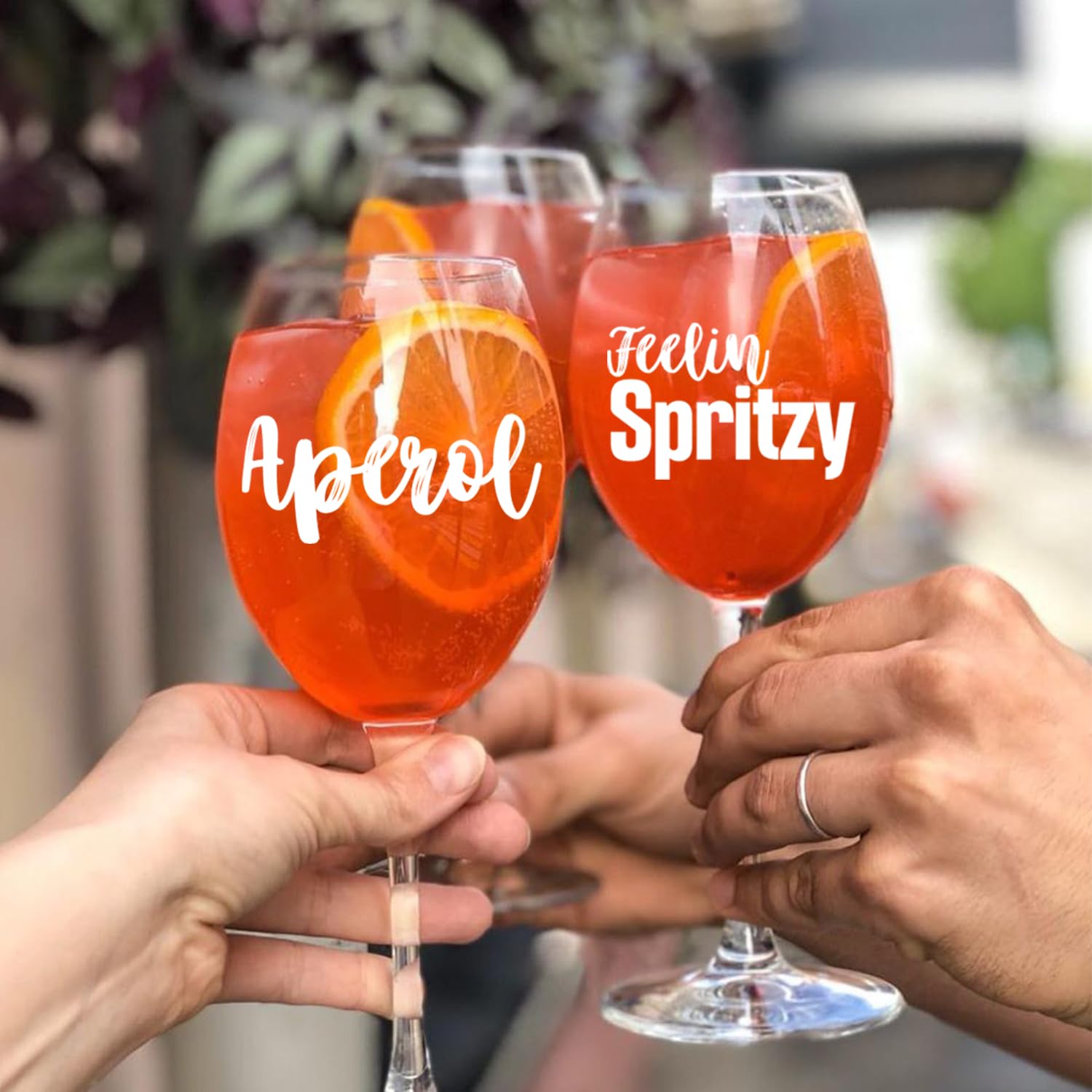 Confezione da 2 bicchieri Aperol Spritz YYSWSAKY - Cannucce in vetro - Sottobicchiere - Bicchieri da cocktail - Ottimo regalo
