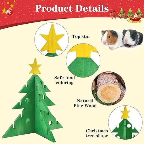 Vehomy Rabbit Foraging Puzzle Toy - Christmas Tree Guinea Pig Bunny Hamster Vegetable Hay Feeder
