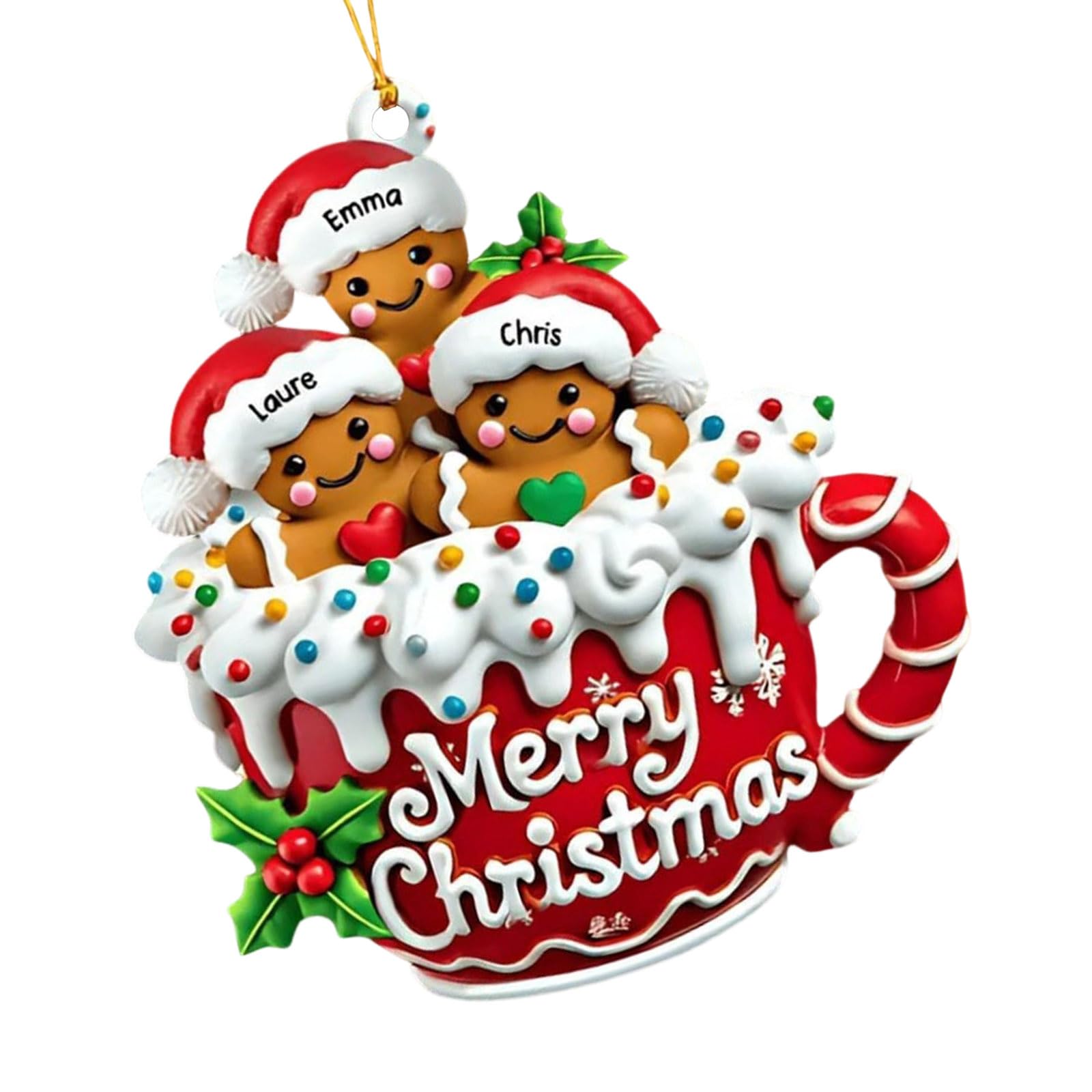 carotoe Seasonal Acrylic Gingerbreads Christmas Tree Ornament Hanging Decoration for Fireplaces Holiday Accessory Christmas Decorations Acrylic Ornament