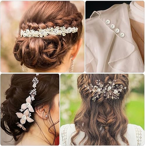 Miniatura 2 de VICASKY 150 juegos de remaches de perlas, remaches de perlas mixtas, remaches, botones, adornos para cuero, zapatos, cinturones, bolsas, sombreros,