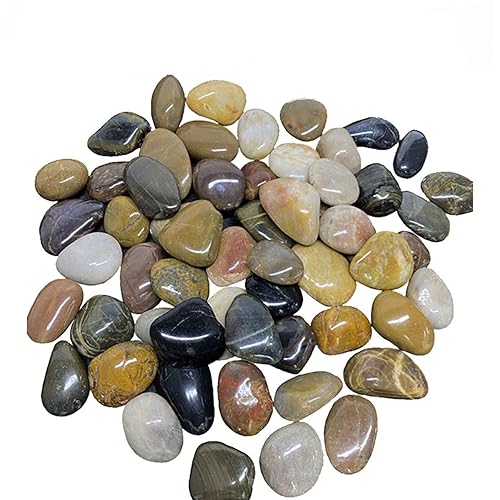 mdgfge Piedras mixtas pulidas decorativas naturales para macetas de interior o jarrón o jardín al aire libre, guijarros mezclados pulidos para
