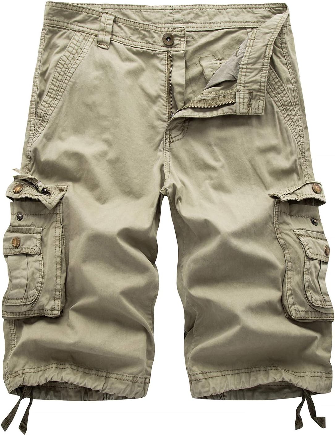 IDEALSANXUN Men's Casual Loose Fit Multi-Pockets Military Cargo Shorts