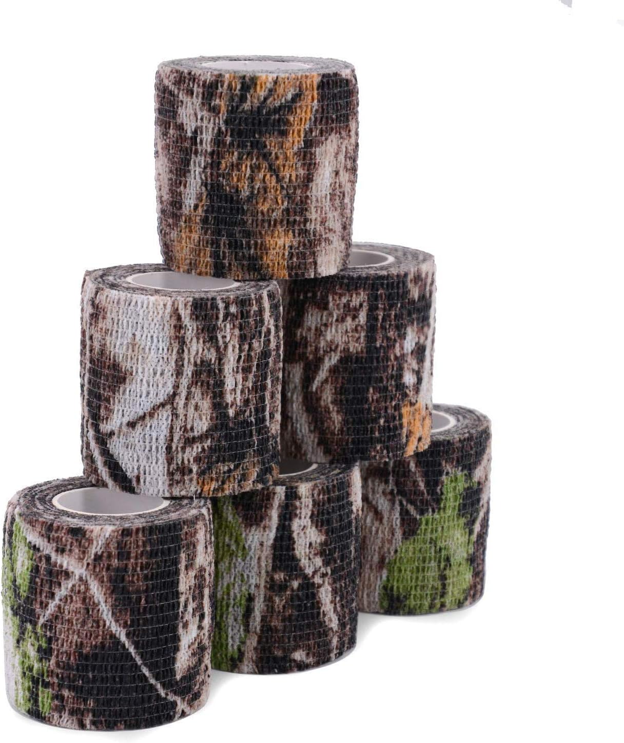 Self-Adhesive Camouflage Tape Wrap Protective Camo Form Non-Woven Stealth Camo Tape Stretch Bandage for Outdoor Camping 5CM x 4.5M