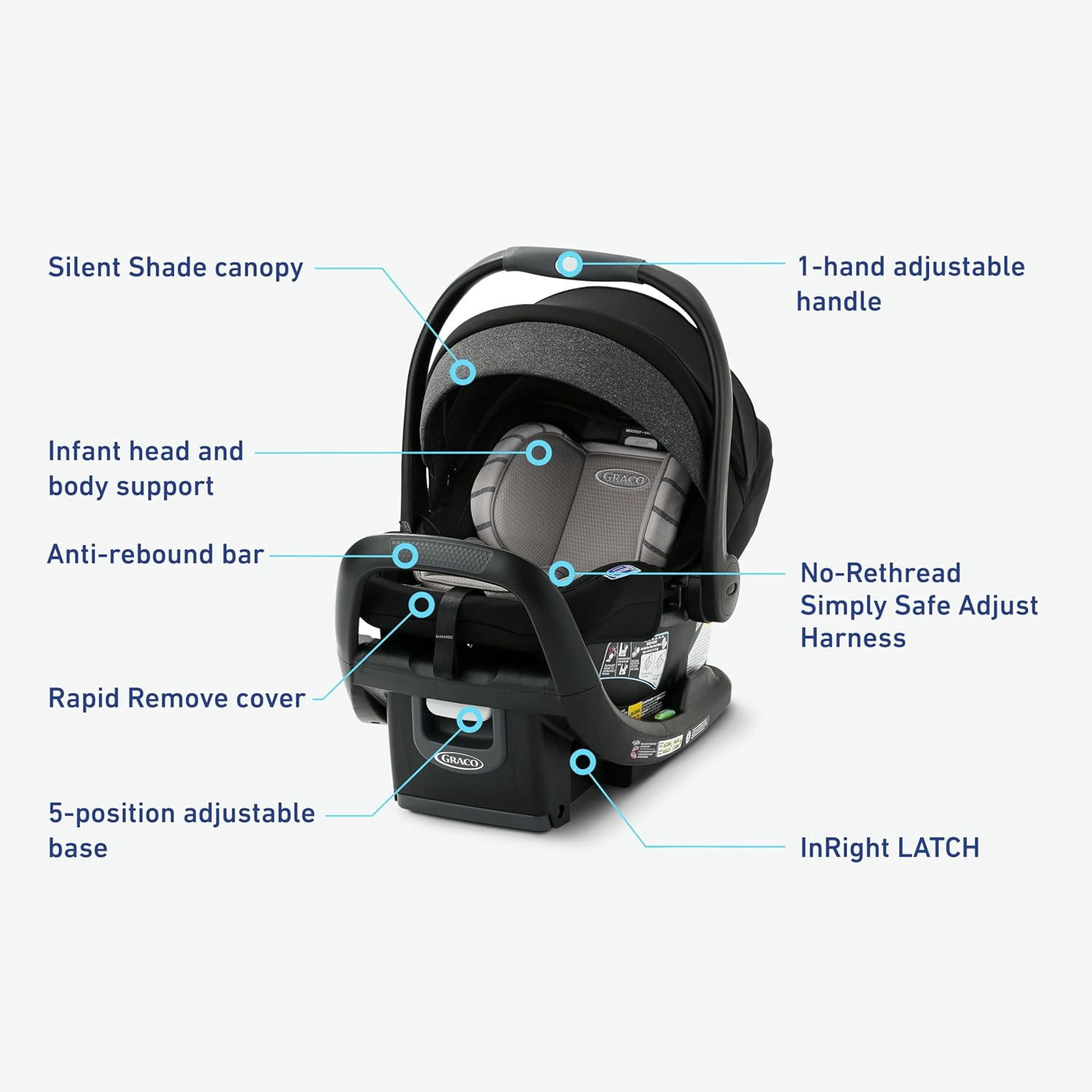 Graco SnugRide SnugFit DLX Infant Car Seat, Baby Car Seat with Anti Rebound Bar for Extra Safety, SnugLock Easy Install Carseat, Baby Registry Must Have, Gift for New Parents, Maison